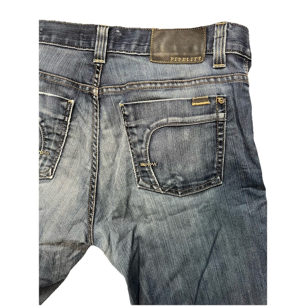 Fidelity Jeans Mens Blue Distressed Calvary Selvedge Seam 50-11/33 Denim - Picture 8 of 13